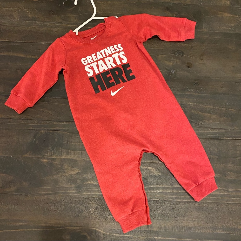 Red Nike jumper size 6 months